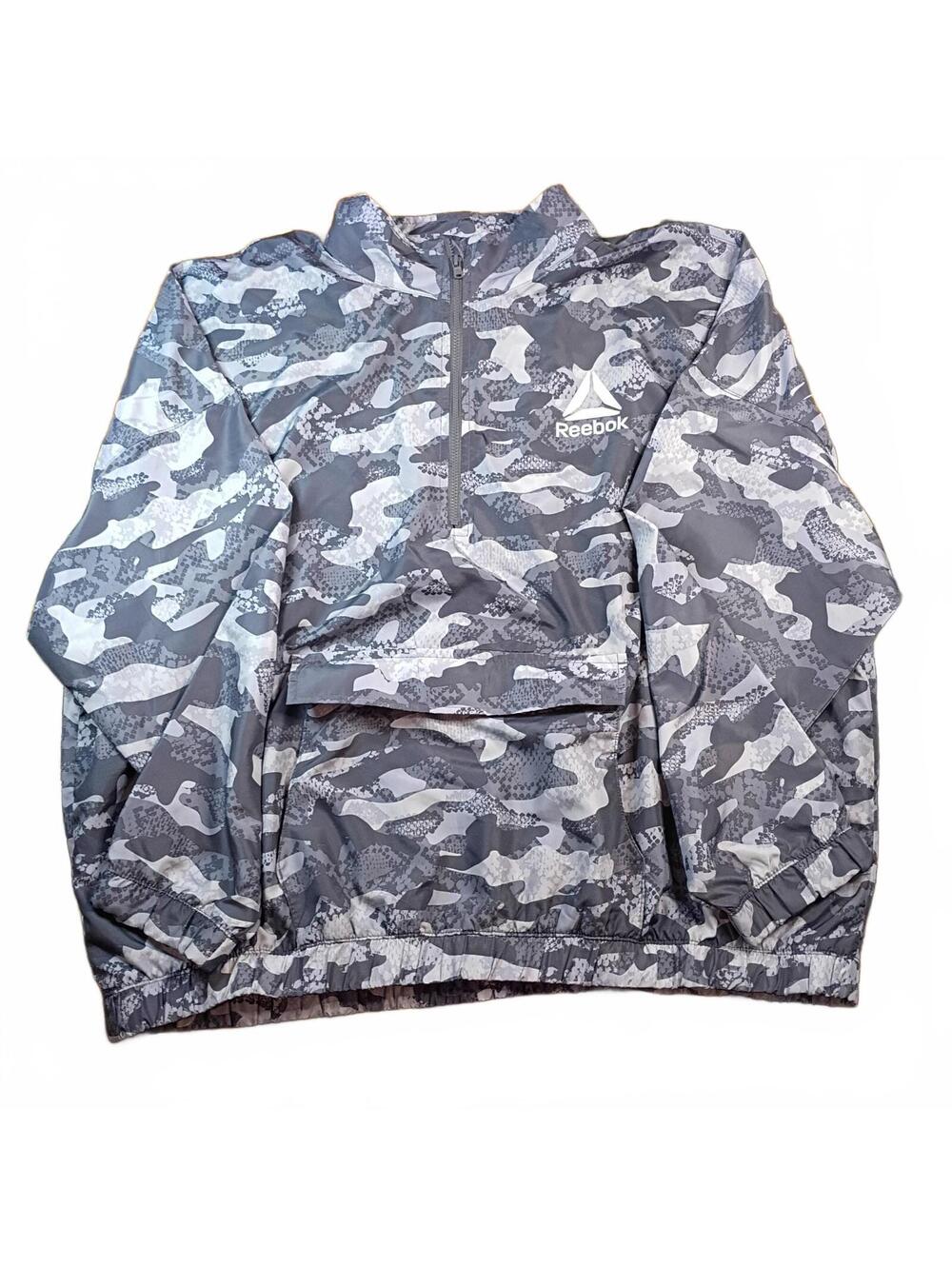 Reebok Men's XXL Gray Camouflage Pullover Windbreaker Jacket